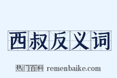 西叔反义词是什么意思的图片